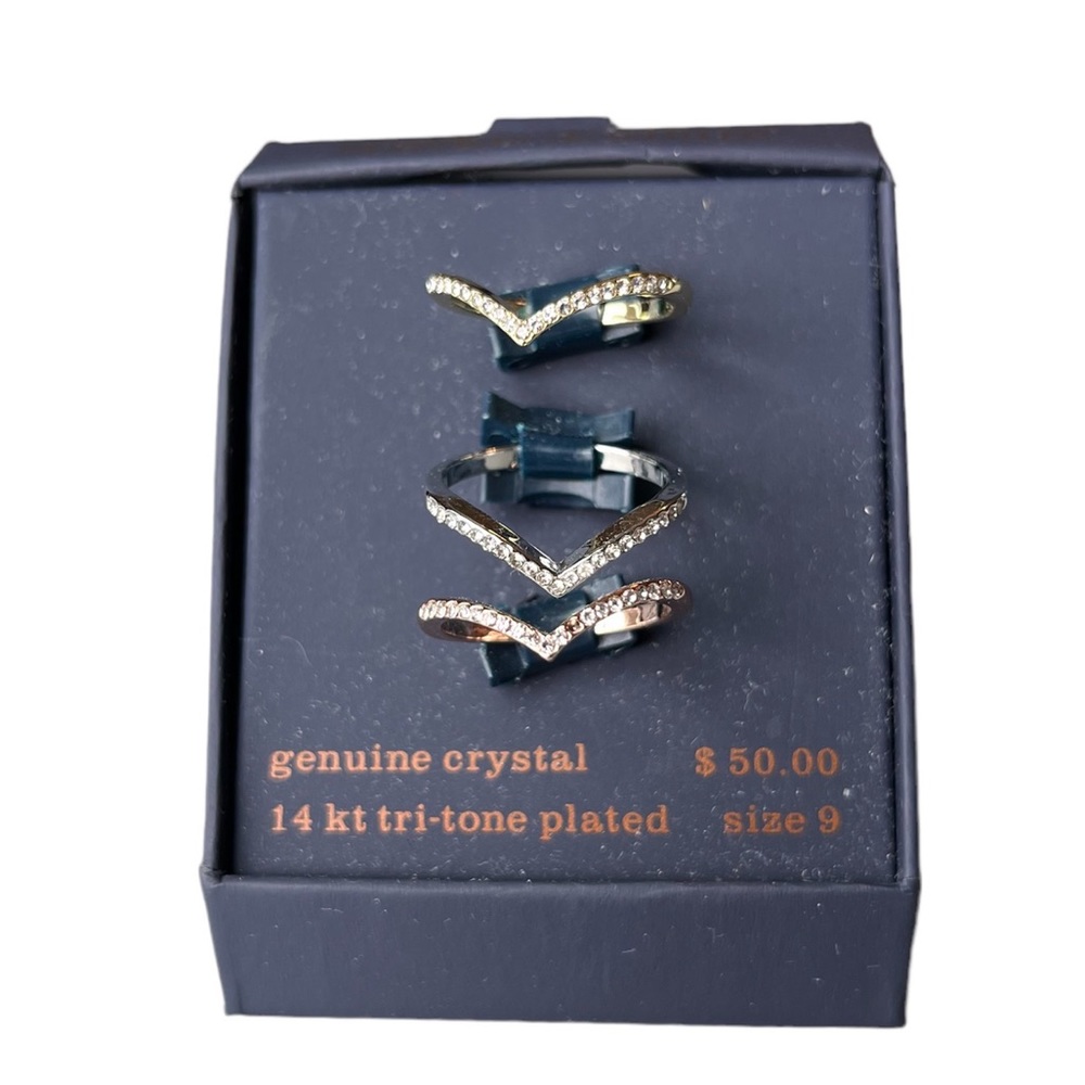 NWT 3 tri-tone ring set Size